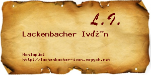 Lackenbacher Iván névjegykártya